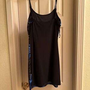 Blue & black sequin party dress